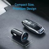 Incarcator auto Anker 323 (A2735G11), USB, Type-C, LED Light, 52.5W, negru