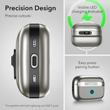 Husa casti pentru AirPods Pro 1/2, ESR, Pulse Magnetic Halolock Titanium, gri