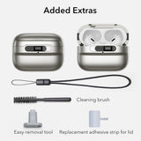 Husa casti pentru AirPods Pro 1/2, ESR, Pulse Magnetic Halolock Titanium, gri