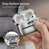 Husa casti pentru AirPods Pro 1/2, ESR, Pulse Magnetic Halolock Titanium, gri