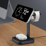 Incarcator wireless 3in1 ESR HaloLock, pentru iPhone MagSafe, AirPods Pro si Apple Watch, cu Detasabil Watch Charger, alb