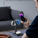Incarcator wireless 3in1 ESR HaloLock, pentru iPhone MagSafe, AirPods Pro si Apple Watch, cu Detasabil Watch Charger, alb
