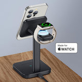 Incarcator wireless 3in1 ESR HaloLock, pentru iPhone MagSafe, AirPods Pro si Apple Watch, cu Detasabil Watch Charger, alb
