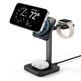 Incarcator wireless 3in1 ESR HaloLock, pentru iPhone MagSafe, AirPods Pro si Apple Watch, cu Detasabil Watch Charger, alb