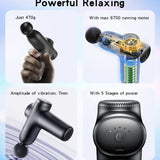 Aparat de Masaj Yesido Massage Gun (MG01), Low Noise, Type-C, Negru