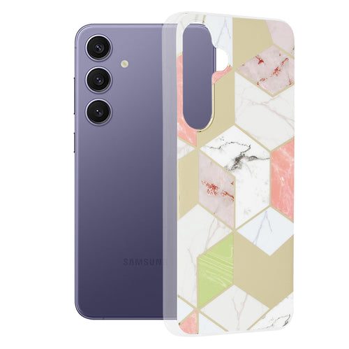 Husa pentru Samsung Galaxy S24 Plus, Techsuit Marble Series, mov