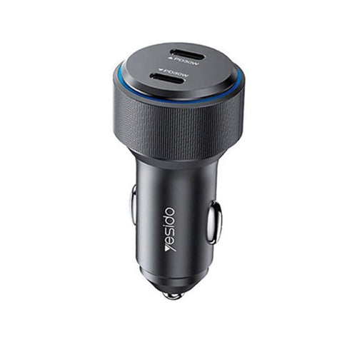 Incarcator auto Yesido Incarcator auto (Y48), 2x Type-C, Incarcare rapida, 60W, negru
