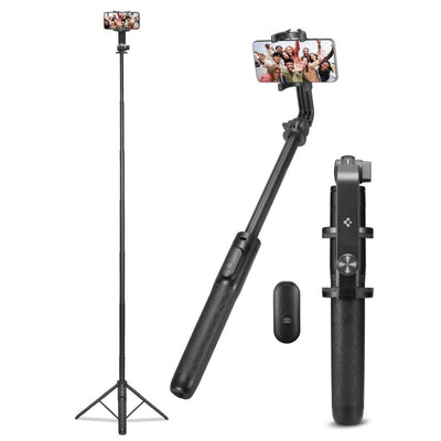 Selfie stick Spigen S560W (AMP05813), Stable, Bluetooth, 1/4 Screw, pentru Phone, GoPro, negru