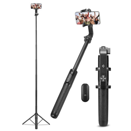 Selfie stick Spigen S560W (AMP05813), Stable, Bluetooth, 1/4 Screw, pentru Phone, GoPro, negru