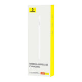 Stylus pen Baseus Smooth Writing Series (P80015804213-00), Active, Wireless si Cabled Charging, pentru iPad, alb