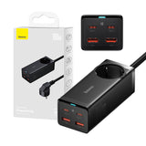 Incarcator retea Baseus /Powerstrip (PSZM000401), GaN3 Pro, 2xUSB, 2xUSB-C, AC, 100W, negru