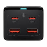 Incarcator retea Baseus /Powerstrip (PSZM000401), GaN3 Pro, 2xUSB, 2xUSB-C, AC, 100W, negru
