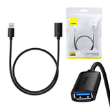 Cablu Baseus Extension Cable AirJoy Series (B00631103111-01), USB Male to Female USB 3.0, 0.5m, negru