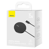 Incarcator wireless Baseus Magnetic Incarcator Wireless Mini 3 (CCJJ040001), Type-C, 15W, 2A, 115-205 kHz, negru