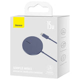 Incarcator wireless Baseus Magnetic Incarcator Wireless Mini 3 (CCJJ040205), Type-C, 15W, 2A, 115-205 kHz, mov
