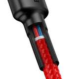 Cablu Baseus de date Cafule (Catklf-G09), Type-C to Type-C, Incarcare rapida, 60W, 3A, 1m, negru;rosu
