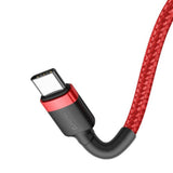 Cablu Baseus de date Cafule (Catklf-H09), Type-C to Type-C, 60W, 3A, 2m, negru;rosu