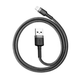 Cablu Baseus de date Cafule (Calklf-AG1), USB to Lightning, 2.4A, 480Mbps, 50cm, gri
