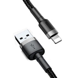 Cablu Baseus de date Cafule (Calklf-AG1), USB to Lightning, 2.4A, 480Mbps, 50cm, gri