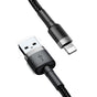 Cablu Baseus de date Cafule (Calklf-BG1), USB to Lightning, 2.4A, 480Mbps, 1m, negru;gri