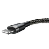 Cablu Baseus de date Cafule (Calklf-RG1), USB to Lightning, 2A, 3m, negru;gri