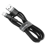 Cablu Baseus de date Cafule (Calklf-RG1), USB to Lightning, 2A, 3m, negru;gri