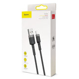 Cablu Baseus de date Cafule (Calklf-RG1), USB to Lightning, 2A, 3m, negru;gri