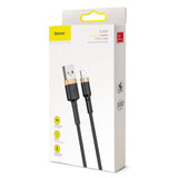 Cablu Baseus de date Cafule (Calklf-RV1), USB to Lightning, 2A, 3m, negru;auriu