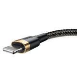 Cablu Baseus de date Cafule (Calklf-RV1), USB to Lightning, 2A, 3m, negru;auriu