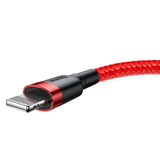 Cablu Baseus de date Cafule (Calklf-A09), USB to Lightning, Incarcare rapida, Q.C.3.0, 2.4A, 0.5m, rosu