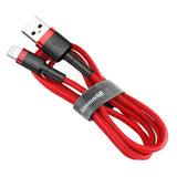 Cablu Baseus de date Cafule (Calklf-A09), USB to Lightning, Incarcare rapida, Q.C.3.0, 2.4A, 0.5m, rosu