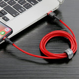 Cablu Baseus de date Cafule (Calklf-A09), USB to Lightning, Incarcare rapida, Q.C.3.0, 2.4A, 0.5m, rosu