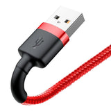 Cablu Baseus de date Cafule (Calklf-A09), USB to Lightning, Incarcare rapida, Q.C.3.0, 2.4A, 0.5m, rosu