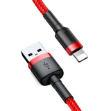 Cablu Baseus de date Cafule (Calklf-A09), USB to Lightning, Incarcare rapida, Q.C.3.0, 2.4A, 0.5m, rosu