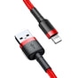 Cablu Baseus de date Cafule (Calklf-A09), USB to Lightning, Incarcare rapida, Q.C.3.0, 2.4A, 0.5m, rosu
