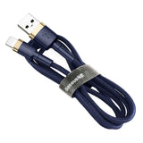 Cablu Baseus de date Cafule (Calklf-CV3), USB to Lightning, QC3.0, 1.5A, 2m, albastru;auriu