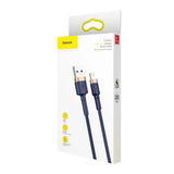 Cablu Baseus de date Cafule (Calklf-CV3), USB to Lightning, QC3.0, 1.5A, 2m, albastru;auriu