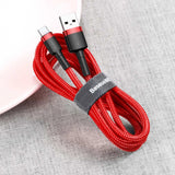 Cablu Baseus de date Cafule (Catklf-B09), USB to Type-C, Incarcare rapida, QC3.0, 3A, 1m, rosu