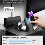 Incarcator wireless ESR Premium 3in1 Travel Wireless Charging Set (2C569A), pentru iPhone, MFi Apple Watch, AirPods, Qi2 15W, alb