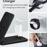 Incarcator wireless ESR Premium 3in1 Travel Wireless Charging Set (2C569A), pentru iPhone, MFi Apple Watch, AirPods, Qi2 15W, alb