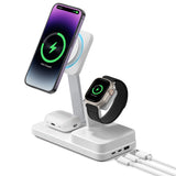 Incarcator wireless ESR Premium 6in1 wireless HaloLock CryoBoost (6E007), iPhone MagSafe, AirPods, Apple Watch, 100W, alb