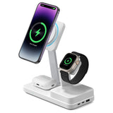 Incarcator wireless ESR Premium 6in1 wireless HaloLock CryoBoost (6E007), iPhone MagSafe, AirPods, Apple Watch, 100W, alb