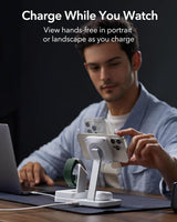 Incarcator wireless ESR Premium 6in1 wireless HaloLock CryoBoost (6E007), iPhone MagSafe, AirPods, Apple Watch, 100W, alb