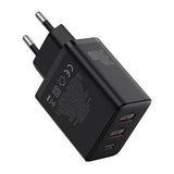 Incarcator retea Baseus (P10111402113-00), GaN, 2x USB, Type-C, Incarcare rapida, 30W, negru