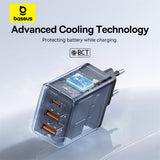 Incarcator retea Baseus (P10111402113-00), GaN, 2x USB, Type-C, Incarcare rapida, 30W, negru