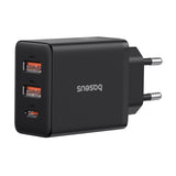 Incarcator retea Baseus (P10111402113-00), GaN, 2x USB, Type-C, Incarcare rapida, 30W, negru