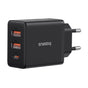 Incarcator retea Baseus (P10111402113-00), GaN, 2x USB, Type-C, Incarcare rapida, 30W, negru