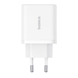 Incarcator retea Baseus (P10111402213-00), GaN, 2x USB, Type-C, Incarcare rapida, 30W, alb