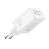 Incarcator retea Baseus (P10111402213-00), GaN, 2x USB, Type-C, Incarcare rapida, 30W, alb