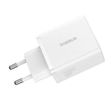 Incarcator retea Baseus (P10111402213-00), GaN, 2x USB, Type-C, Incarcare rapida, 30W, alb
